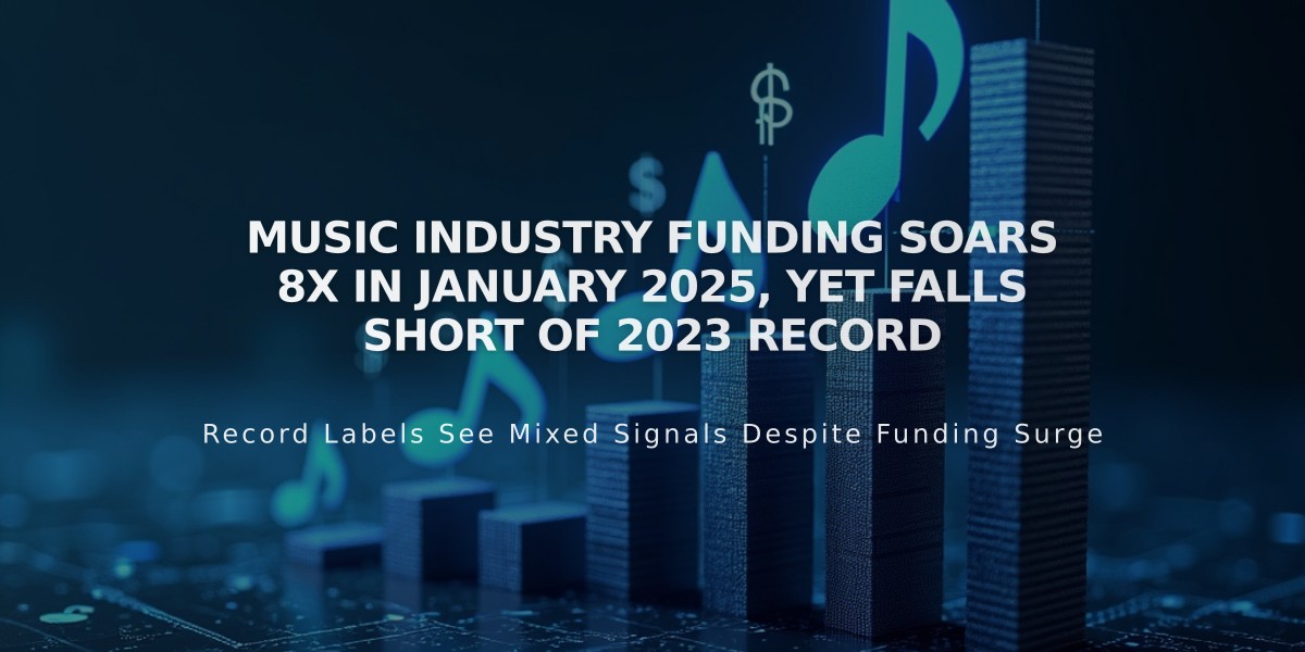 Music Industry Funding Soars 8X in January 2025, Yet Falls Short of 2023 Record