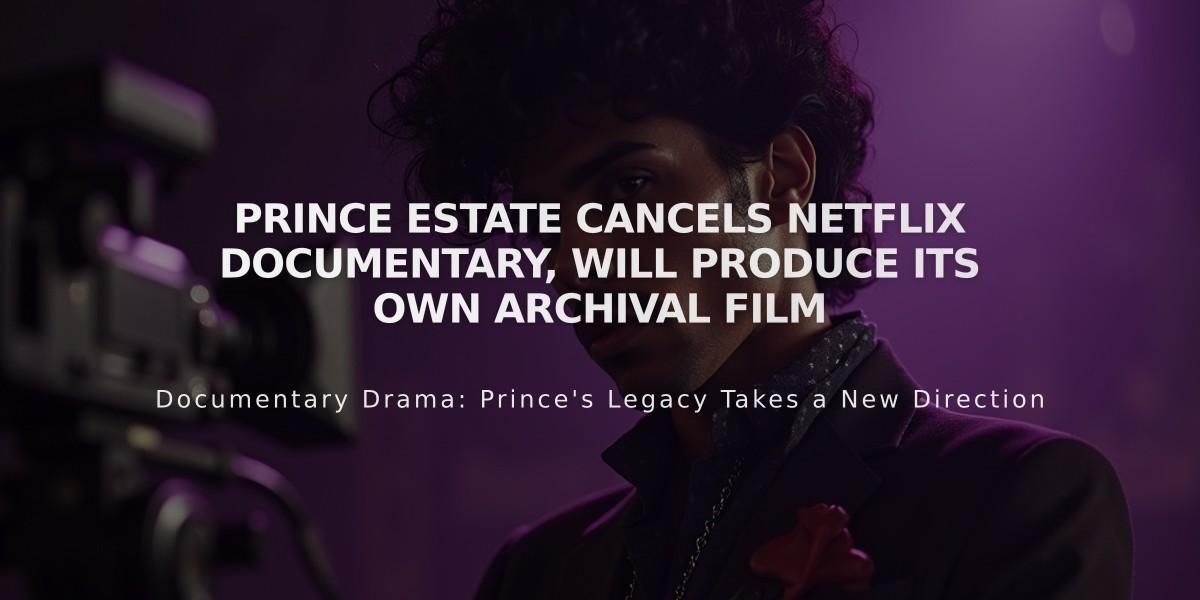 Prince Estate Cancels Netflix Documentary, Will Produce Its Own Archival Film