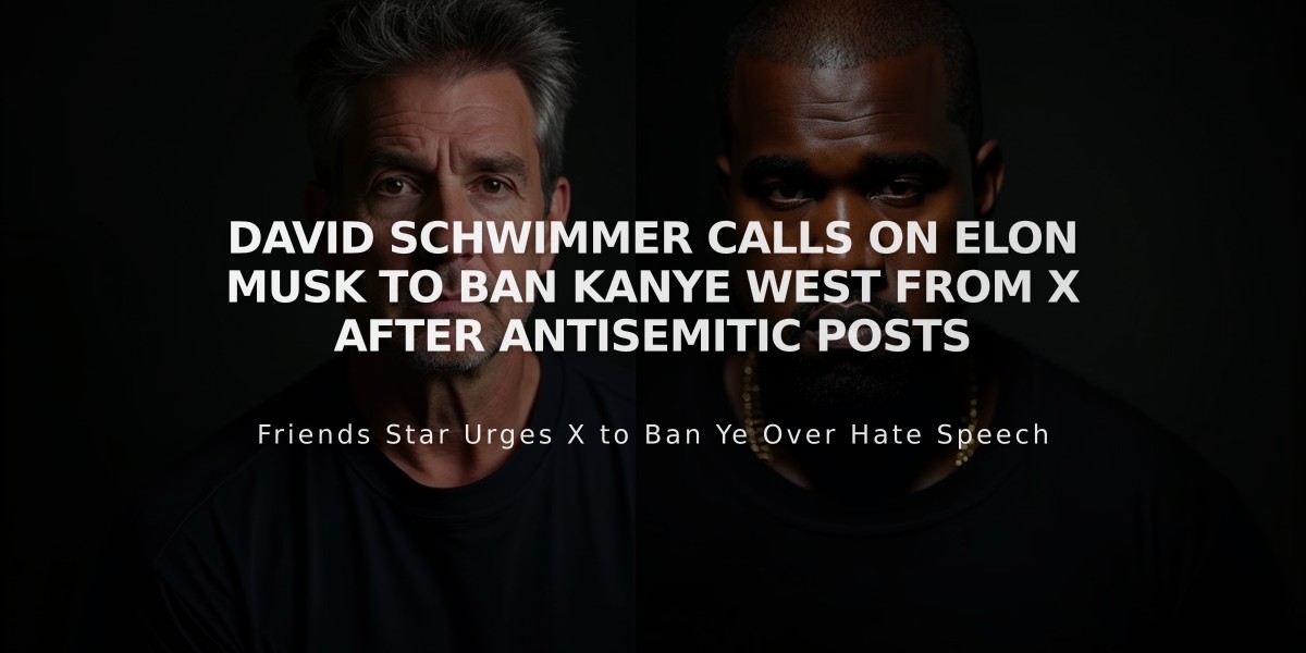 David Schwimmer Calls on Elon Musk to Ban Kanye West From X After Antisemitic Posts