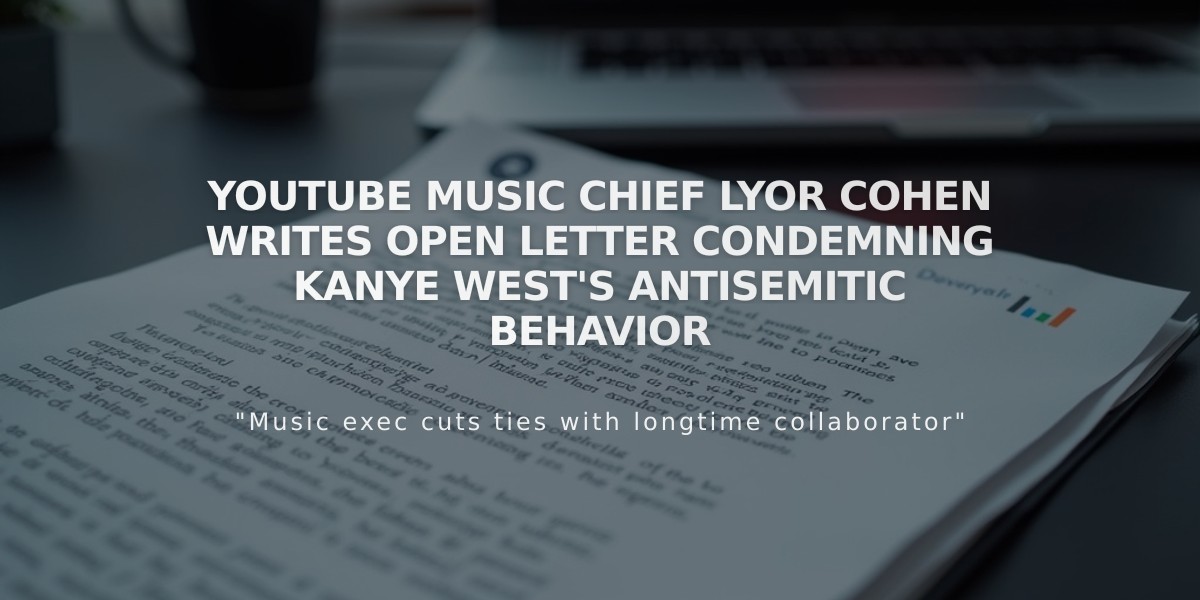 YouTube Music Chief Lyor Cohen Writes Open Letter Condemning Kanye West's Antisemitic Behavior