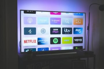 Streaming apps shown on TV screen