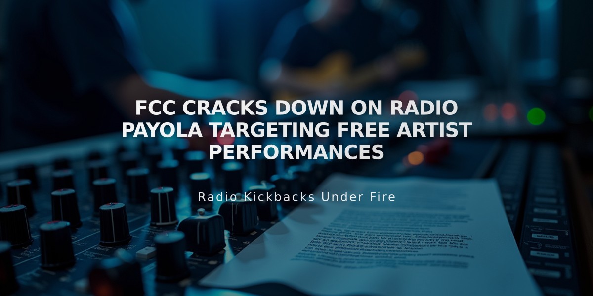 FCC Cracks Down on Radio Payola Targeting Free Artist Performances