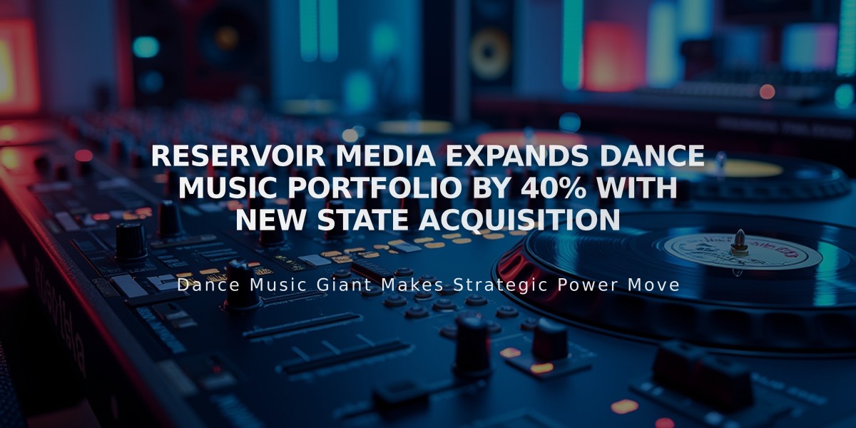 Reservoir Media Expands Dance Music Portfolio by 40% with New State Acquisition