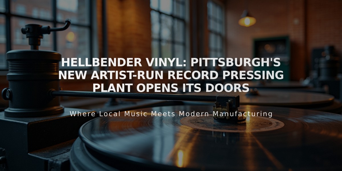 Hellbender Vinyl: Pittsburgh's New Artist-Run Record Pressing Plant Opens Its Doors