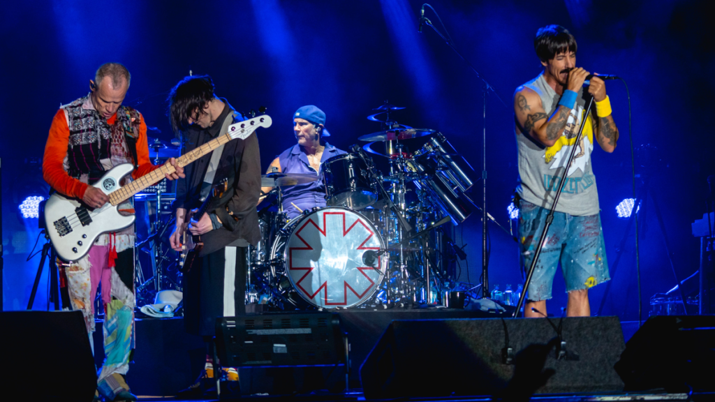 RHCP performing live on stage