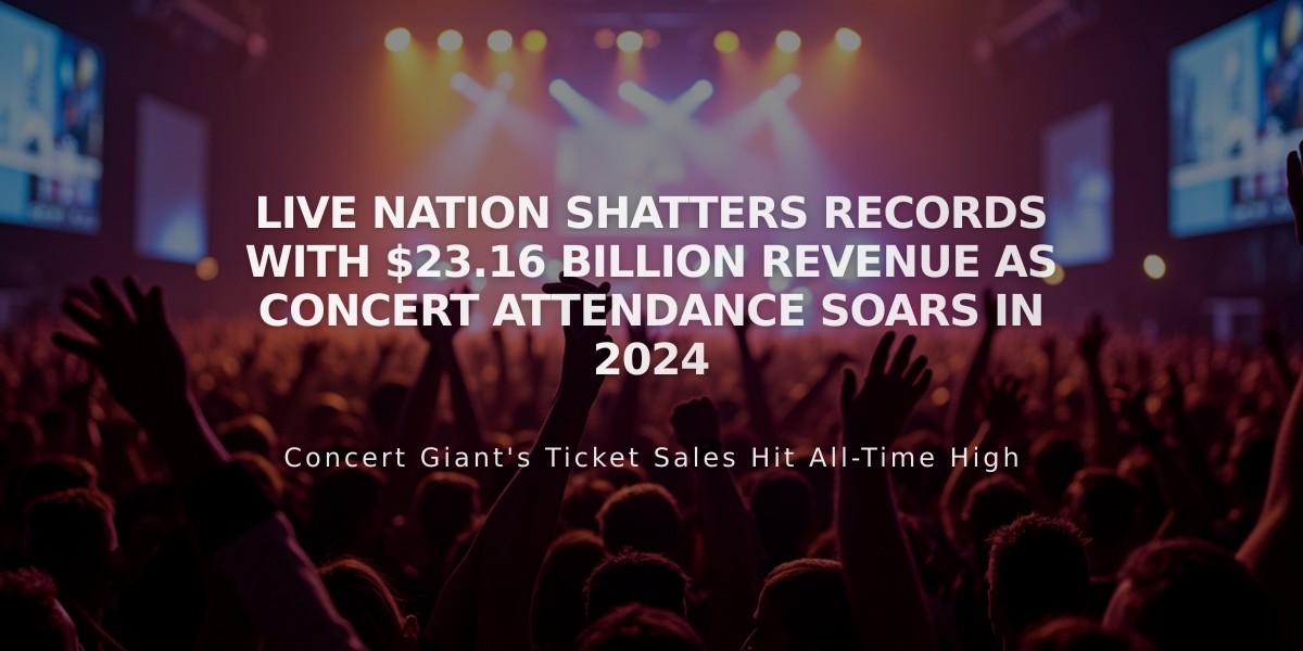 Live Nation Shatters Records with $23.16 Billion Revenue as Concert Attendance Soars in 2024