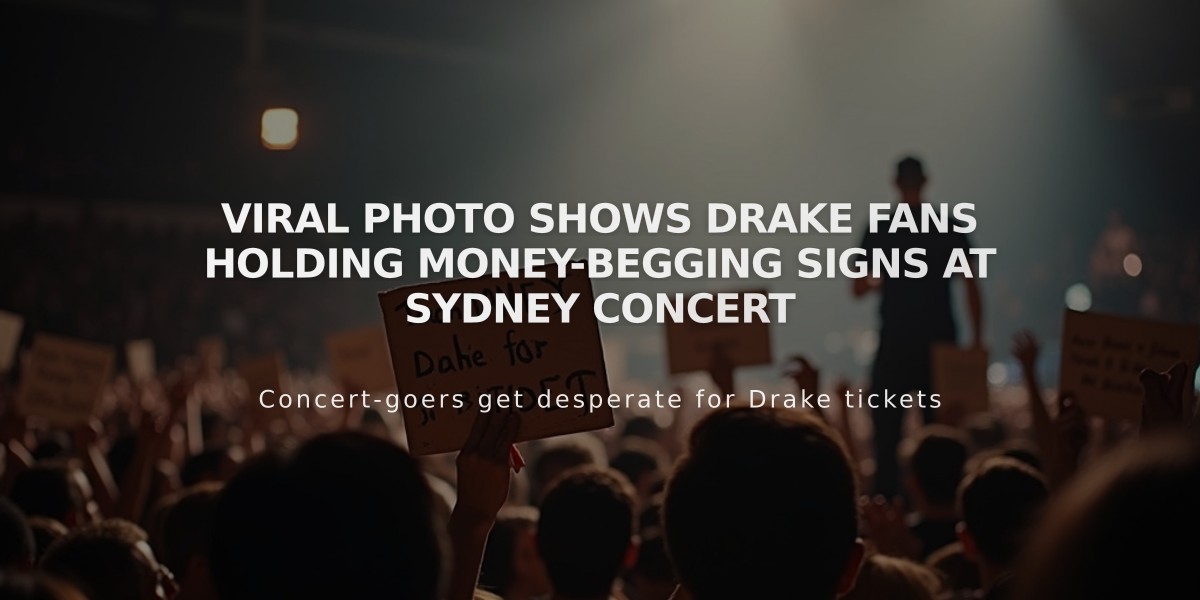 Viral Photo Shows Drake Fans Holding Money-Begging Signs at Sydney Concert