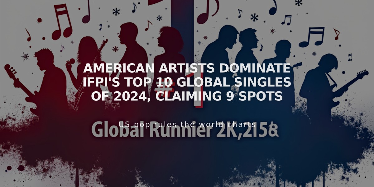 American Artists Dominate IFPI's Top 10 Global Singles of 2024, Claiming 9 Spots