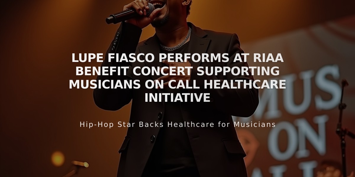 Lupe Fiasco Performs at RIAA Benefit Concert Supporting Musicians On Call Healthcare Initiative