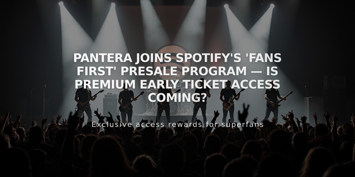 Pantera Joins Spotify's 'Fans First' Presale Program — Is Premium Early Ticket Access Coming?