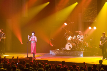 The Cranberries on stage performing