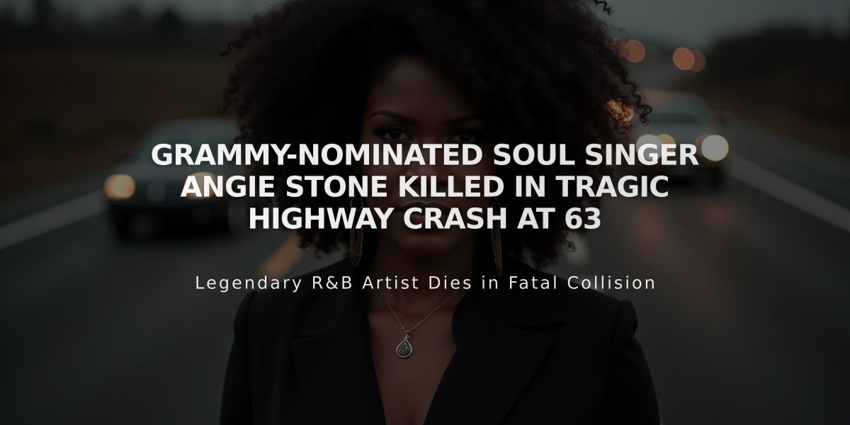 Grammy-Nominated Soul Singer Angie Stone Killed in Tragic Highway Crash at 63