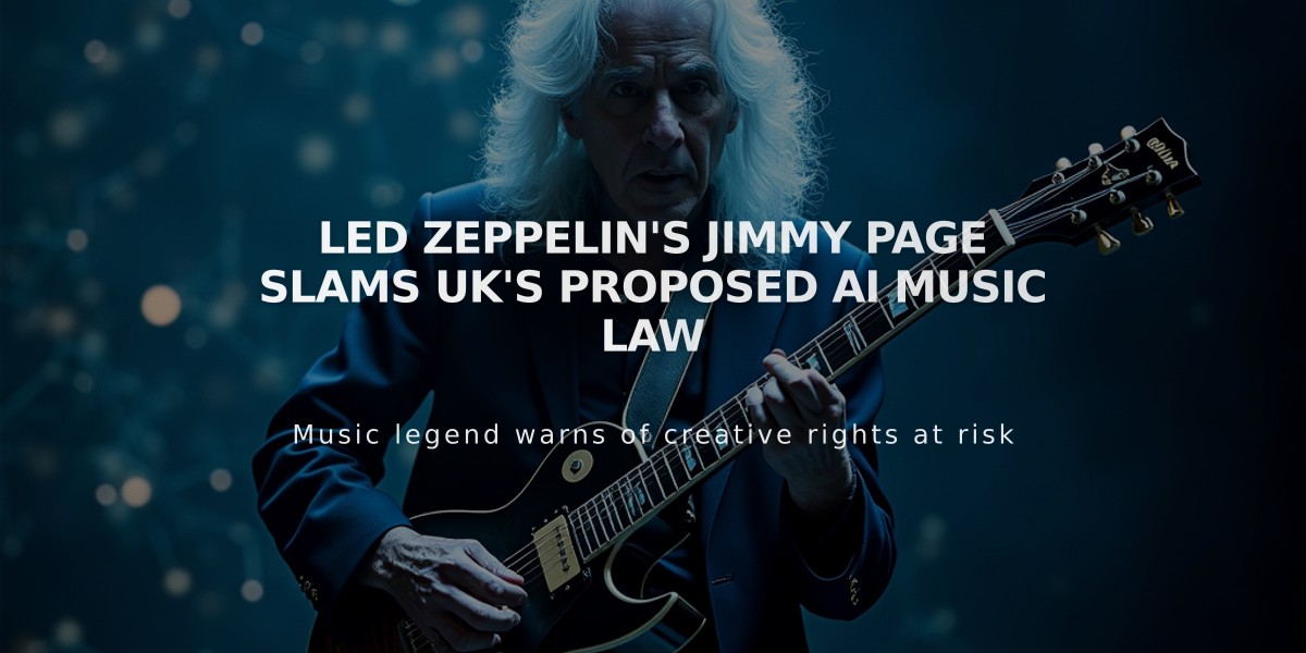 Led Zeppelin's Jimmy Page Slams UK's Proposed AI Music Law