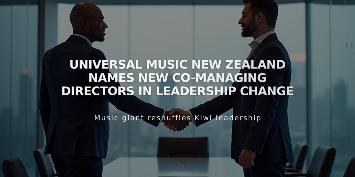 Universal Music New Zealand Names New Co-Managing Directors in Leadership Change