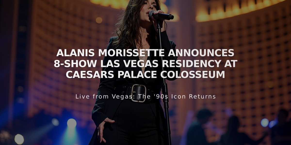 Alanis Morissette Announces 8-Show Las Vegas Residency at Caesars Palace Colosseum