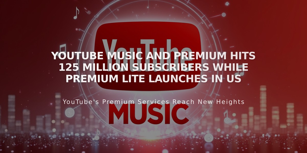 YouTube Music and Premium Hits 125 Million Subscribers While Premium Lite Launches in US