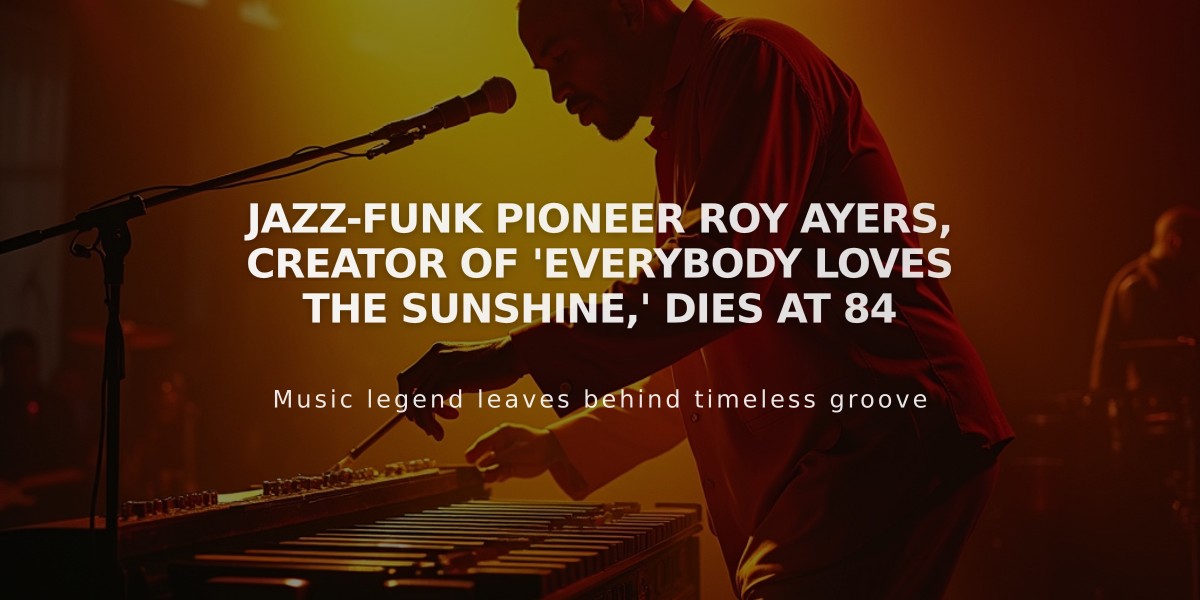 Jazz-Funk Pioneer Roy Ayers, Creator of 'Everybody Loves the Sunshine,' Dies at 84