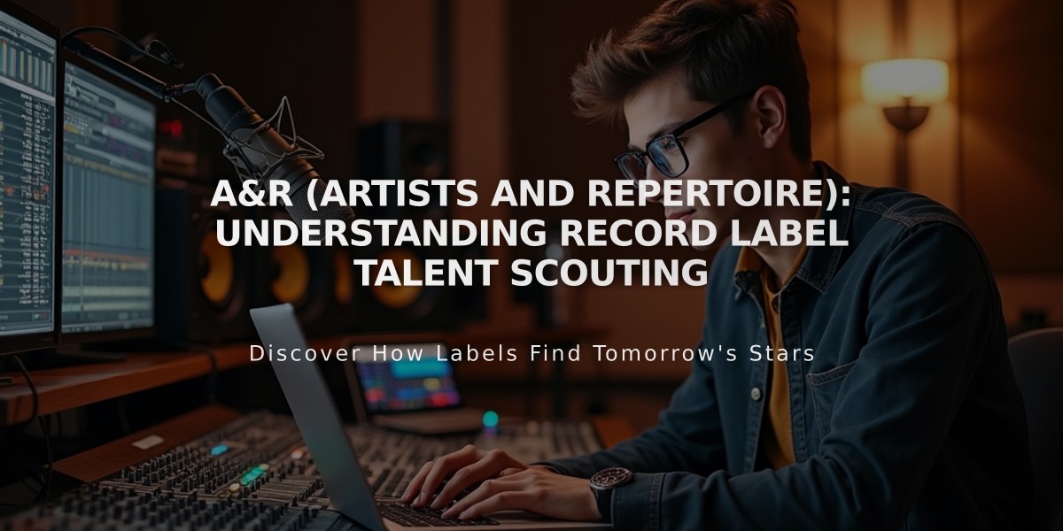 A&R (Artists and Repertoire): Understanding Record Label Talent Scouting