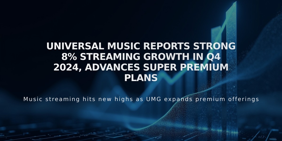 Universal Music Reports Strong 8% Streaming Growth in Q4 2024, Advances Super Premium Plans