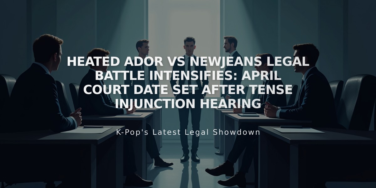 Heated Ador vs NewJeans Legal Battle Intensifies: April Court Date Set After Tense Injunction Hearing