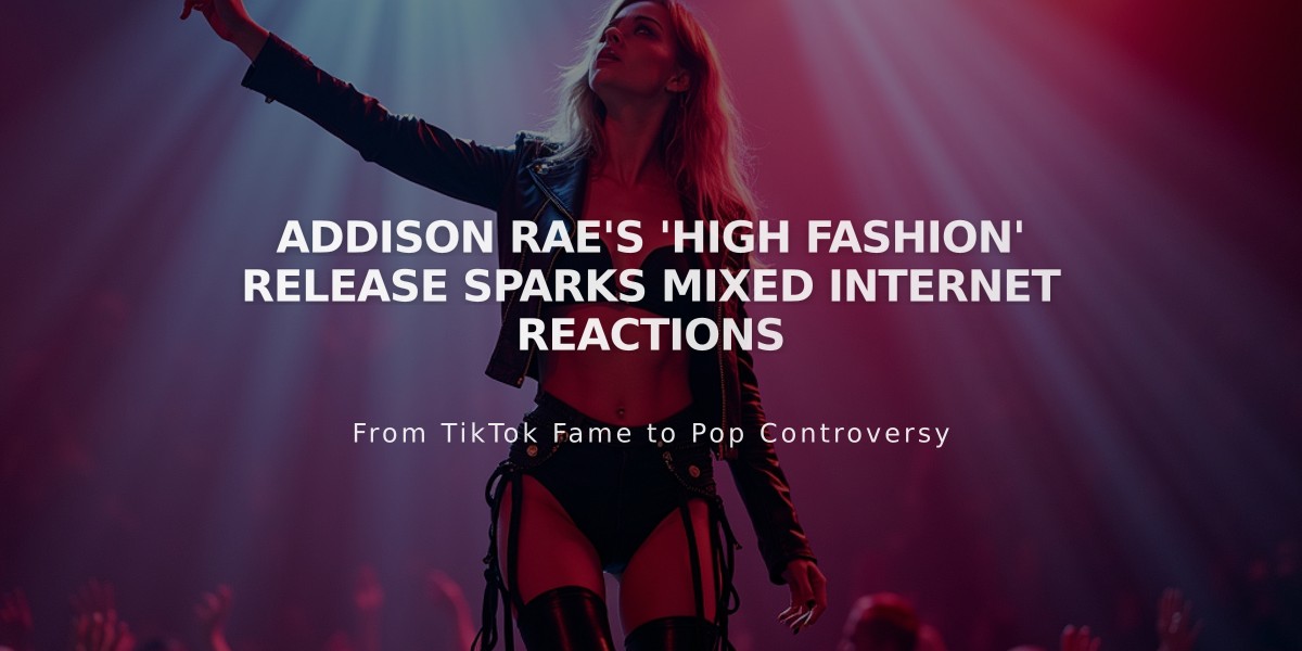 Addison Rae's 'High Fashion' Release Sparks Mixed Internet Reactions