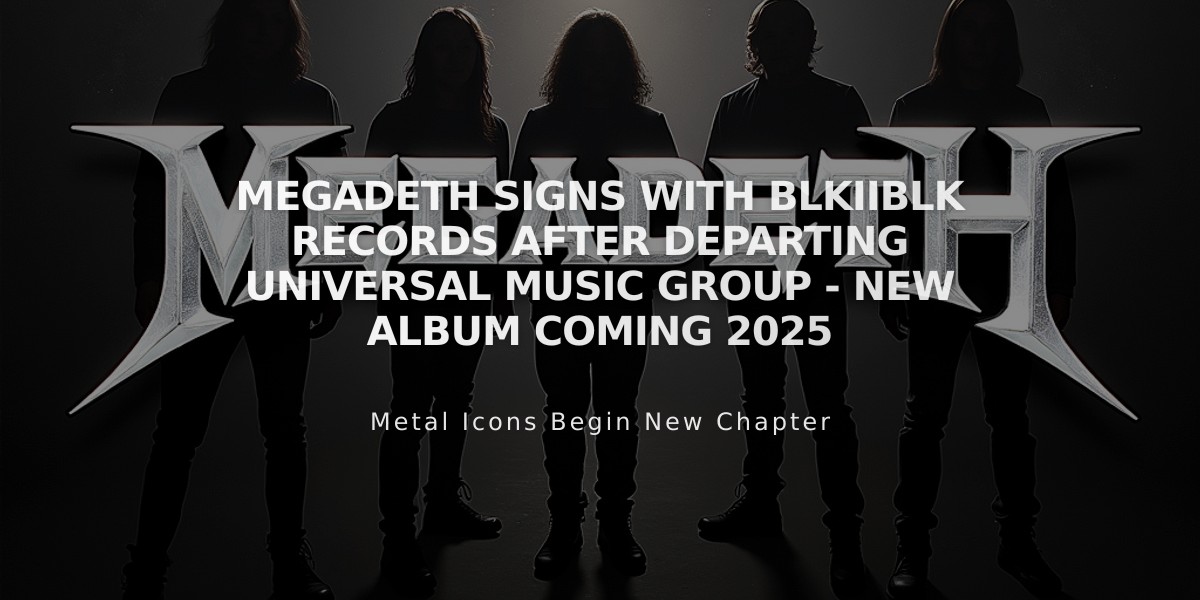 Megadeth Signs With BLKIIBLK Records After Departing Universal Music Group - New Album Coming 2025